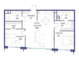 Новостройки, 2-комн., Москва