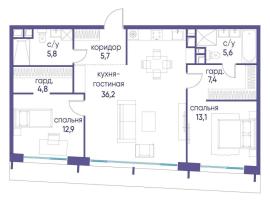 Новостройки, 2-комн., Москва